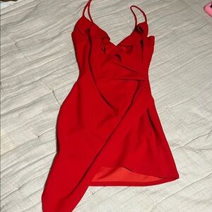 Love Culture Vibrant Red Asymmetrical Dress